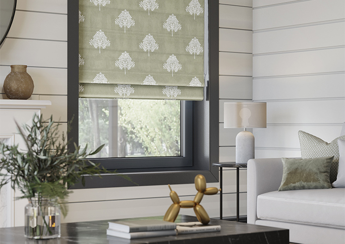 William Morris At Home Marigold Tree Embroidery, Nettle - Roman Blind - Image 5